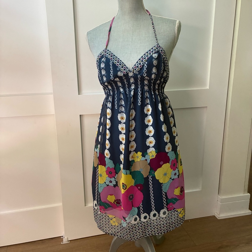 Flying Tomato by Anthropologie Teal Floral Dress, S